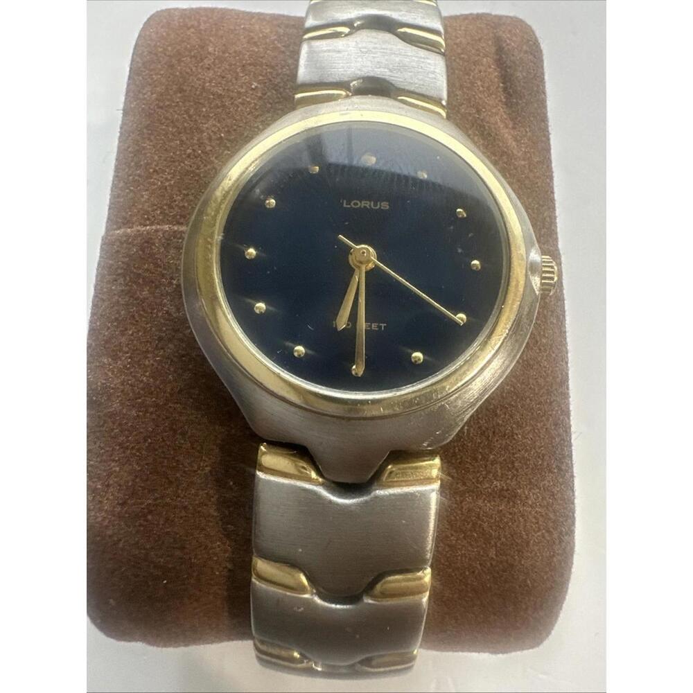 Lorus LR0285 Two Tone Quartz Analog Women's Watch Sz. 7 3/4" New Battery